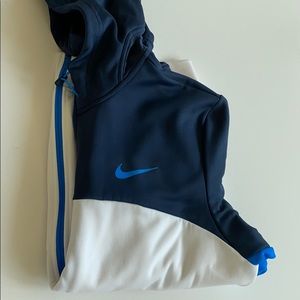 Brand New NIKE zipper Hoodie L White, Navy & Blue